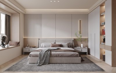 现代家居卧室3D模型下载